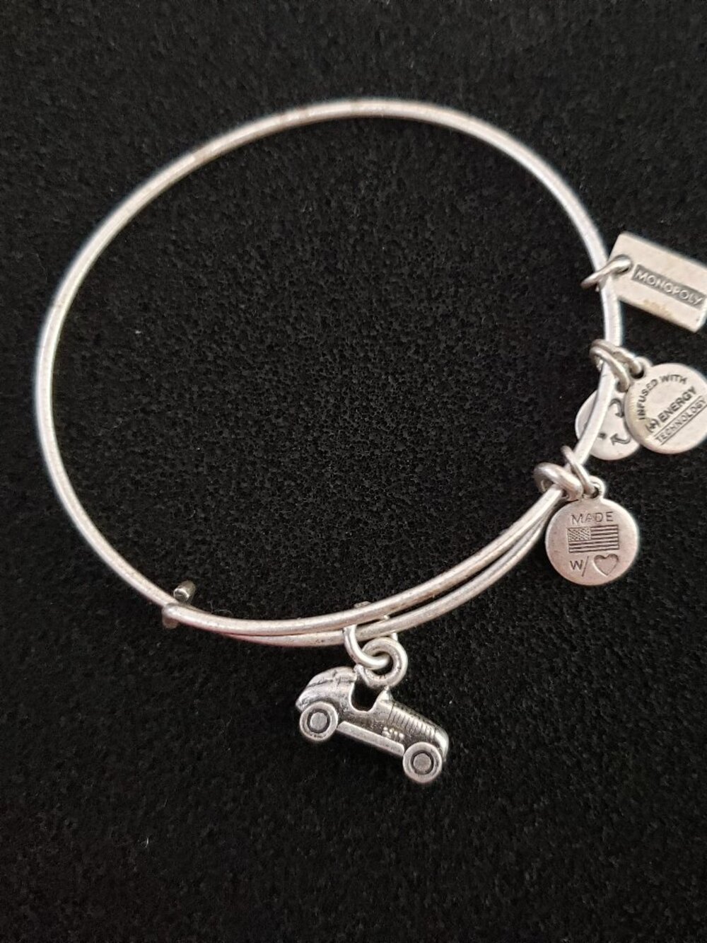 Alex and Ani Monopoly Game Car Silver Charm Bracelet Bangle 18